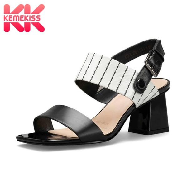 kemekiss women black sandals real leather buckle chunky heels fashion shoes summer footwear size 33-40
kemekiss women black sandals real leather buckle chunky heels fashion shoes summer footwear size 33-40
