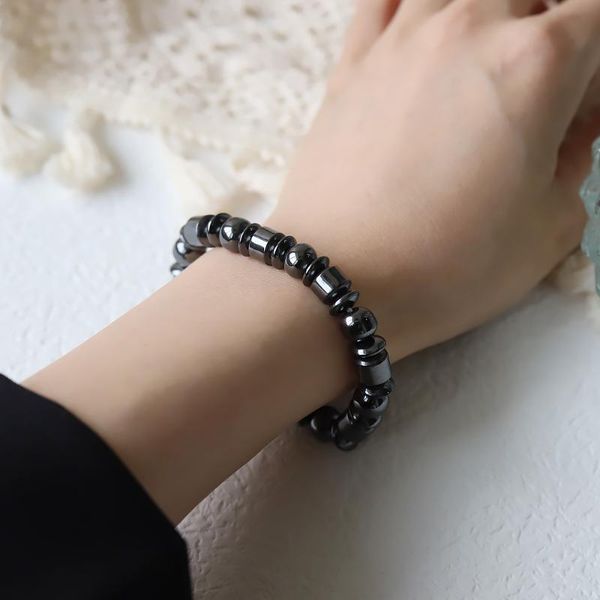 beaded, strands vintage black natural stone beads couple magnetic bracelets men women lady transparent bead yoga elastic jewelry gift
beaded, strands vintage black natural stone beads couple magnetic bracelets men women lady transparent bead yoga elastic jewelry gift