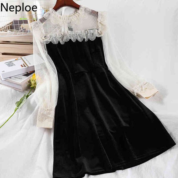 neploe vintage pleuche dresses women patchwork see through gauze dress high waist slim robe lace ruffles temperament vestidos 210422, Black;gray
neploe vintage pleuche dresses women patchwork see through gauze dress high waist slim robe lace ruffles temperament vestidos 210422, Black;gray