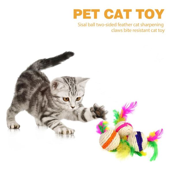 8pcs double pet cat toys feather toy products headed sisal teaser kitten interactive ball random color
8pcs double pet cat toys feather toy products headed sisal teaser kitten interactive ball random color