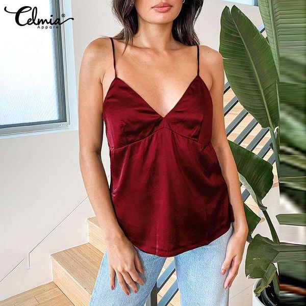 women's tanks & camis fashion satin tank celmia women 2021 summer tees spaghetti straps sleeveless v neck solid casual a-line, White
women's tanks & camis fashion satin tank celmia women 2021 summer tees spaghetti straps sleeveless v neck solid casual a-line, White