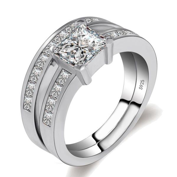 wedding rings 925 silver row drill ring for menmicro-inlaid simulation zircon set of jewelry engagement couple love, Slivery;golden
wedding rings 925 silver row drill ring for menmicro-inlaid simulation zircon set of jewelry engagement couple love, Slivery;golden