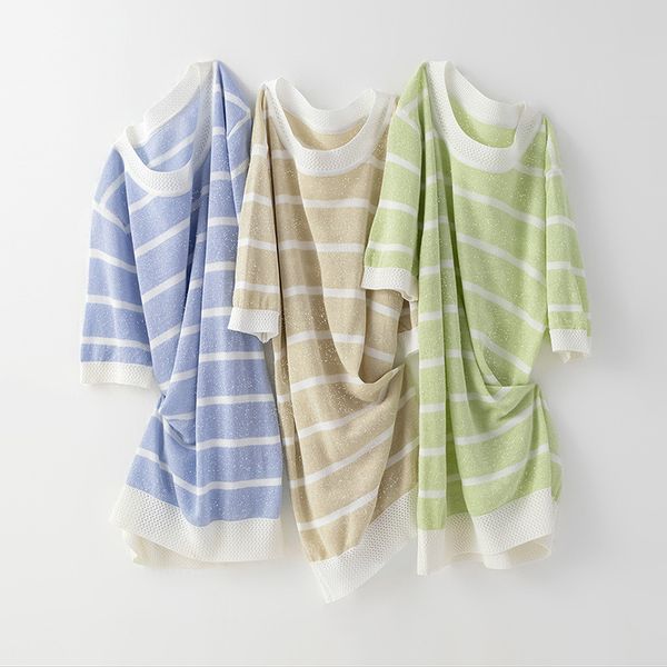 korean ice silk t-shirt women's summer thin ol tee loose hooded knitted striped short-sleeved bright t-shirt women 210420, White
korean ice silk t-shirt women's summer thin ol tee loose hooded knitted striped short-sleeved bright t-shirt women 210420, White