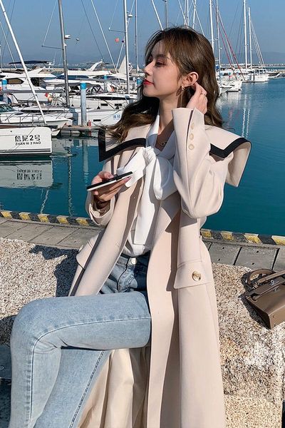 chic windbreaker jacket women spring and autumn mid-length over the knee 2021 ladies coat temperament navy collar zh137 women's trench, Tan;black
chic windbreaker jacket women spring and autumn mid-length over the knee 2021 ladies coat temperament navy collar zh137 women's trench, Tan;black