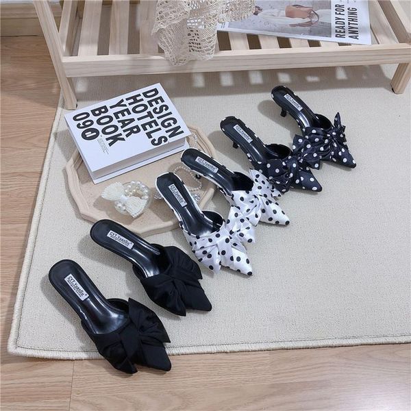 slippers fashion women pointed toe shallow slip on mules shoes thin mid heels big bow design outdoor dress woman, Black
slippers fashion women pointed toe shallow slip on mules shoes thin mid heels big bow design outdoor dress woman, Black