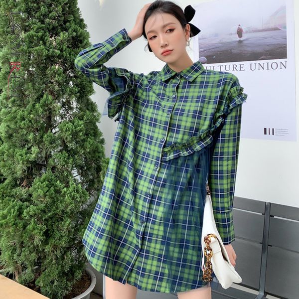 women plaid blouses turn-down collar spring green shirts mesh patchwork all-match casual female 2a7079 210507, White
women plaid blouses turn-down collar spring green shirts mesh patchwork all-match casual female 2a7079 210507, White