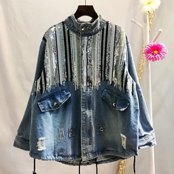 women's jackets ladies high street modern metal chain sequined fringed denim jacket, casual jacket trend in autumn and winter, Black;brown
women's jackets ladies high street modern metal chain sequined fringed denim jacket, casual jacket trend in autumn and winter, Black;brown