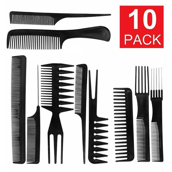10pcs black hair salon comb suit beauty tools plastic hairbrush generic barber shop durable brushes, Silver
10pcs black hair salon comb suit beauty tools plastic hairbrush generic barber shop durable brushes, Silver
