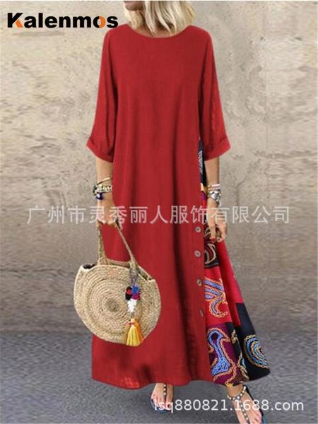 long dress women kalenmos vintage linen loose high waist three quarter nation moroccan elegant maxi plus size vestidos casual dresses, Black;gray
long dress women kalenmos vintage linen loose high waist three quarter nation moroccan elegant maxi plus size vestidos casual dresses, Black;gray