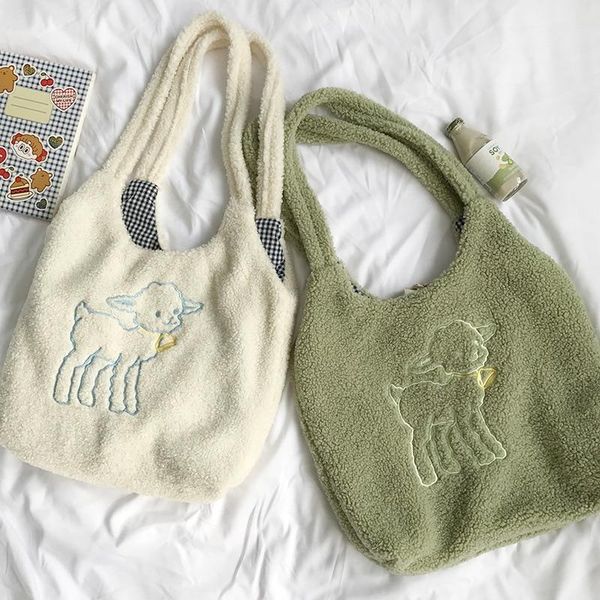 embroidery lamb like shoulder bags women large capacity fleece canvas tote handbags shopper bag for girls bolso de hombro
embroidery lamb like shoulder bags women large capacity fleece canvas tote handbags shopper bag for girls bolso de hombro