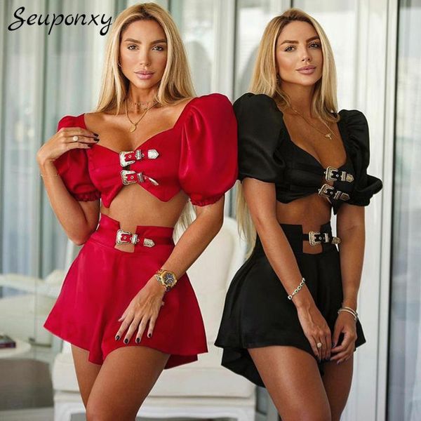 women's tracksuits 2021 summer fashion 2 two-piece set metal buckle hollow short + belt waist shorts party, Gray
women's tracksuits 2021 summer fashion 2 two-piece set metal buckle hollow short + belt waist shorts party, Gray