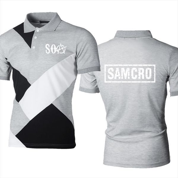 summer soa sons of mens polo anarchy printing fashion casual trend splicing short sleeve cotton shirt, White;black
summer soa sons of mens polo anarchy printing fashion casual trend splicing short sleeve cotton shirt, White;black