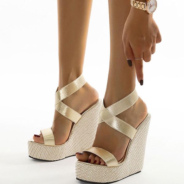 sandals summer wedges women plus size open toe elastic cross ankle strap platform high heels sandal shoes zapatos de mujer, Black
sandals summer wedges women plus size open toe elastic cross ankle strap platform high heels sandal shoes zapatos de mujer, Black