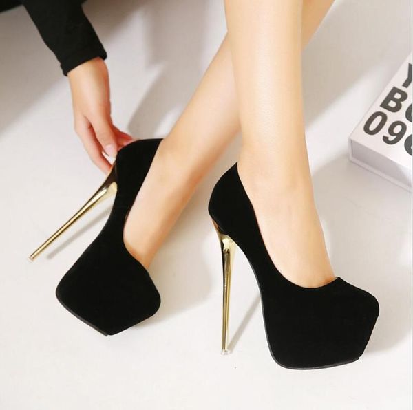 dress shoes 16cm fashion single womens round toe stiletto platform high heels night club party pumps summer plus size34-45, Black
dress shoes 16cm fashion single womens round toe stiletto platform high heels night club party pumps summer plus size34-45, Black