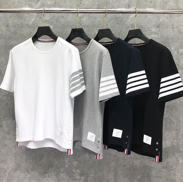 t shirt fashion tb thom brand t-shirt men women short sleeve casual clothing solid striped summer o-neck cotton shirts, White;black
t shirt fashion tb thom brand t-shirt men women short sleeve casual clothing solid striped summer o-neck cotton shirts, White;black