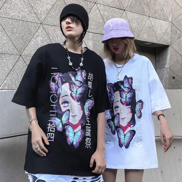 women's t-shirt 2021 summer women loose fashion couple outfit o-neck female casual funny print cotton tee, White 
women's t-shirt 2021 summer women loose fashion couple outfit o-neck female casual funny print cotton tee, White