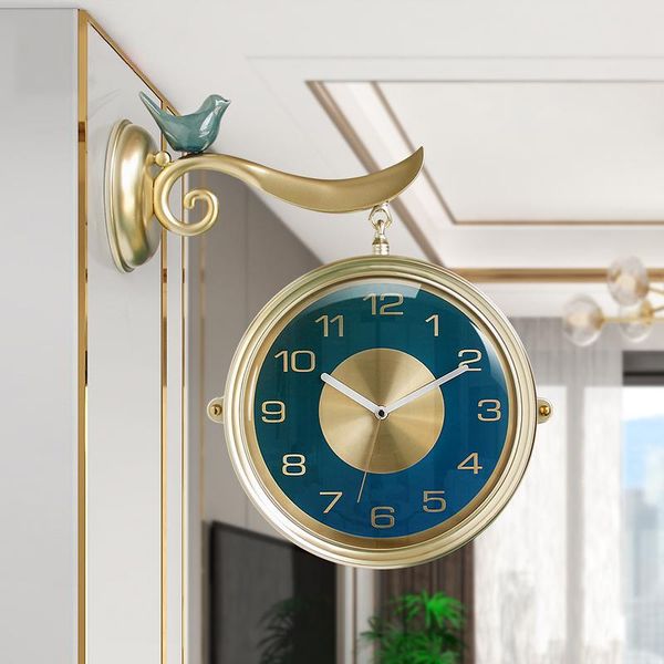 wall clocks creative fashion clock european living room double sided nordic modern simple reloj de pared home decor df50wc