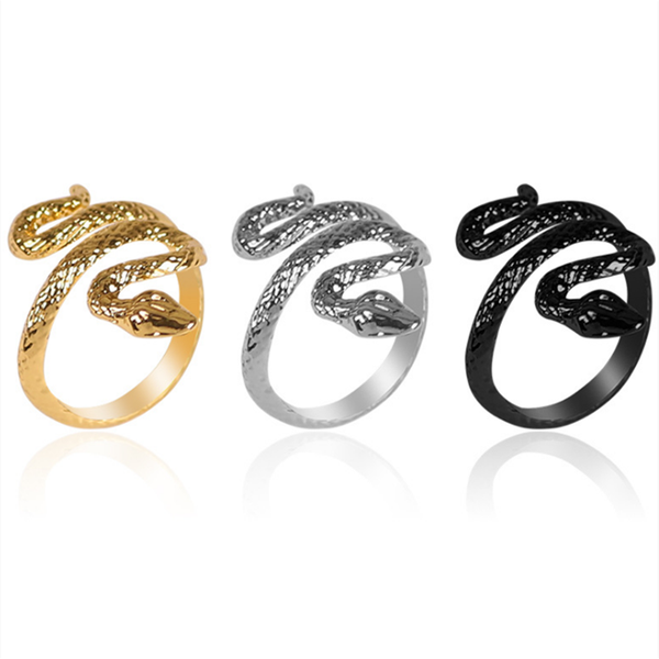 selling snake ring adjustable opening zinc alloy black animal fashion men and women hands decorated jewelry gifts cluster rings, Golden;silver
selling snake ring adjustable opening zinc alloy black animal fashion men and women hands decorated jewelry gifts cluster rings, Golden;silver