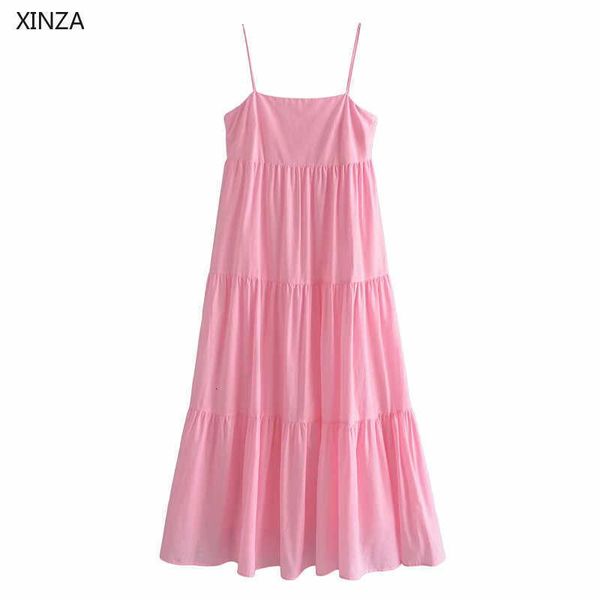 casual dresses women pink long summer sleeveless spaghetti straps backless elegant party woman side zip pleated pn81, Black;gray
casual dresses women pink long summer sleeveless spaghetti straps backless elegant party woman side zip pleated pn81, Black;gray