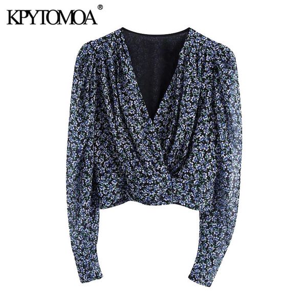 women fashion floral print cropped blouses vintage long sleeve back elastic hem female shirts chic 210416, White
women fashion floral print cropped blouses vintage long sleeve back elastic hem female shirts chic 210416, White