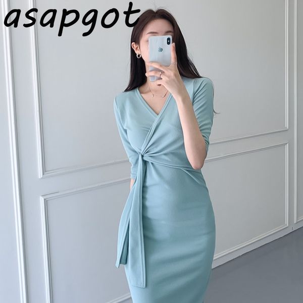 korean chic gentle elegant slim v neck cross side lace up waist bodycon short sleeve knitted dress women wrap hip vestido 210429, Black;gray
korean chic gentle elegant slim v neck cross side lace up waist bodycon short sleeve knitted dress women wrap hip vestido 210429, Black;gray