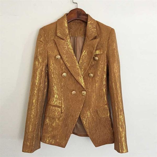 fashion designer blazer jacket women's lion metal buttons double breasted outer coat gold 211019, White;black
fashion designer blazer jacket women's lion metal buttons double breasted outer coat gold 211019, White;black