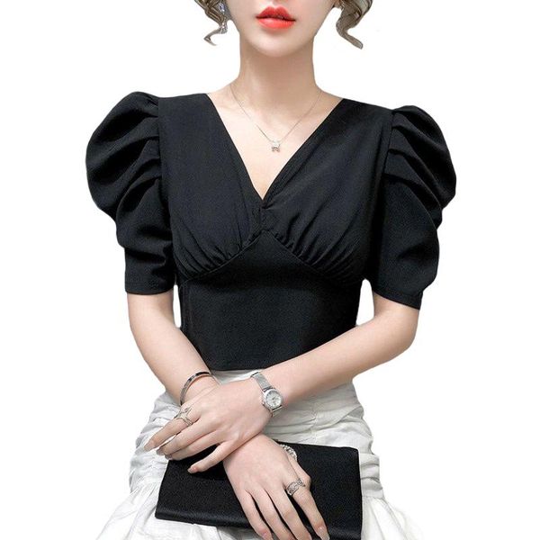 women's t-shirt puff sleeve short female summer 2021 slim solid color short-sleeved plus size v-neck black, White
women's t-shirt puff sleeve short female summer 2021 slim solid color short-sleeved plus size v-neck black, White