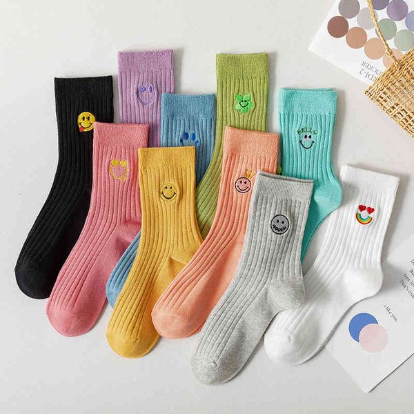 socks autumn and winter children's embroidered smiling face combed cotton solid color double needle medium tube korean high, Black;white
socks autumn and winter children's embroidered smiling face combed cotton solid color double needle medium tube korean high, Black;white