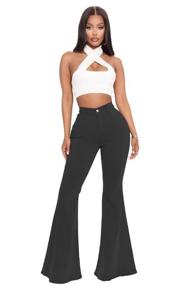 denim flared pant jeans high waist dark selling temperament fashion style all-match slim stretch women's, Blue
denim flared pant jeans high waist dark selling temperament fashion style all-match slim stretch women's, Blue