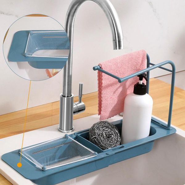 sink shelf kitchen self draining rack soap sponge storage basket holder rag towel bar household supplies & organization 
sink shelf kitchen self draining rack soap sponge storage basket holder rag towel bar household supplies & organization