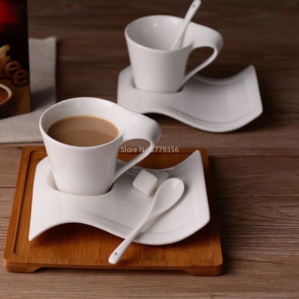 cups & saucers 70-220ml ceramic coffee cup set creative wave milk mug and saucer european couple tea water
cups & saucers 70-220ml ceramic coffee cup set creative wave milk mug and saucer european couple tea water