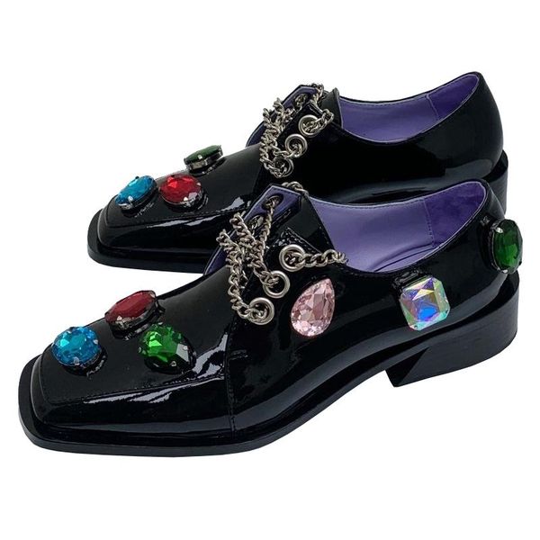 dress shoes womens square toe diamond colorful patent leather low heel brogue wingtip metal chain british style lace up black
dress shoes womens square toe diamond colorful patent leather low heel brogue wingtip metal chain british style lace up black