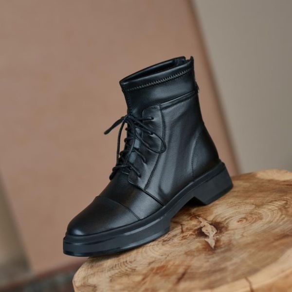 Women Real Leather Ankle Boots Shoes Round Toe Flat Heel Cross Strap Zipper Ladies Footwear Size 34-39, Black
Women Real Leather Ankle Boots Shoes Round Toe Flat Heel Cross Strap Zipper Ladies Footwear Size 34-39, Black