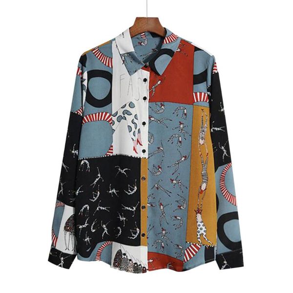 women's blouses & shirts ladies women turn-down collar long sleeve female printed blouse loose casual shirt multiple pattern combinatio, White
women's blouses & shirts ladies women turn-down collar long sleeve female printed blouse loose casual shirt multiple pattern combinatio, White