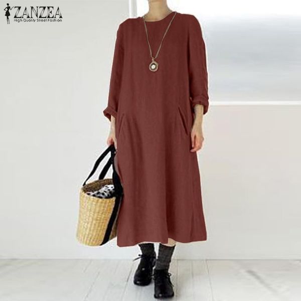 casual dresses zanzea 2021 autumn vintage women dress kaftan long sleeve solid loose party sundress plus size cotton linen vestidos 5xl, Black;gray
casual dresses zanzea 2021 autumn vintage women dress kaftan long sleeve solid loose party sundress plus size cotton linen vestidos 5xl, Black;gray