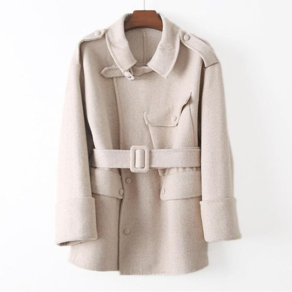 women's wool & blends ladies woolen safari abrigos style mujer elegante coats and jackets belt spliced women winter coat autumn, Black
women's wool & blends ladies woolen safari abrigos style mujer elegante coats and jackets belt spliced women winter coat autumn, Black