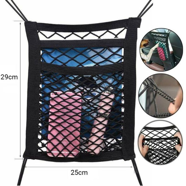 car organizer arrivals 3 layer seat hanging bag storage net accessories sorting network
car organizer arrivals 3 layer seat hanging bag storage net accessories sorting network