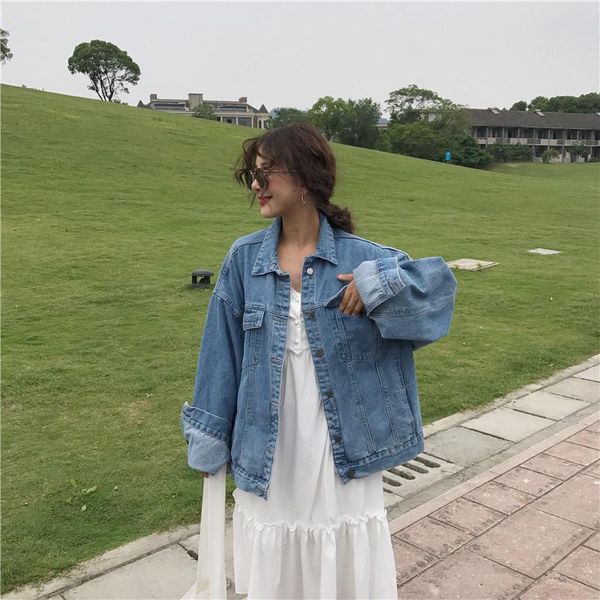 women's vests chic spring cowboy jacket female korean version of loose long sleeves washed old versatile students short tide, Black;white
women's vests chic spring cowboy jacket female korean version of loose long sleeves washed old versatile students short tide, Black;white