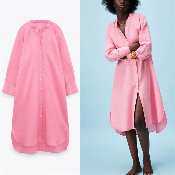 dresses women long sleeve asymmetric linen loose summer chic side vents button up large size pink midi 210524, Black;gray
dresses women long sleeve asymmetric linen loose summer chic side vents button up large size pink midi 210524, Black;gray