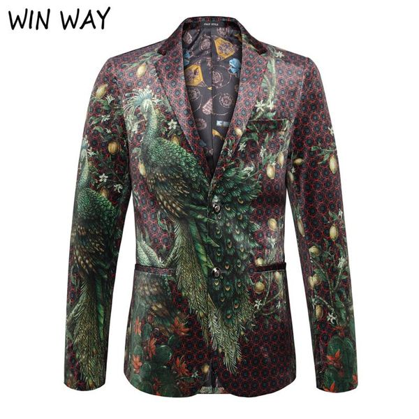 men's suits & blazers winway blazer men peacock printing suit shawl lapel designs plus size 4xl velvet jacket dj club stage singer clot, White;black
men's suits & blazers winway blazer men peacock printing suit shawl lapel designs plus size 4xl velvet jacket dj club stage singer clot, White;black
