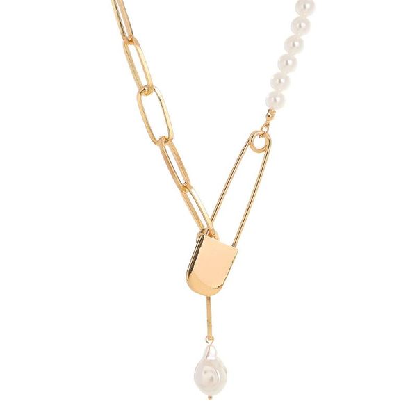 pendant necklaces half pearpaper clip pin necklace for women korean fashion trend neck jewelry charms clavicle chain choker, Silver
pendant necklaces half pearpaper clip pin necklace for women korean fashion trend neck jewelry charms clavicle chain choker, Silver