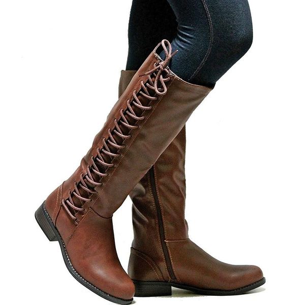 women's long boots women autumn low heels pointed shoes woman knee high riding female western brown cross strap boot, Black
women's long boots women autumn low heels pointed shoes woman knee high riding female western brown cross strap boot, Black