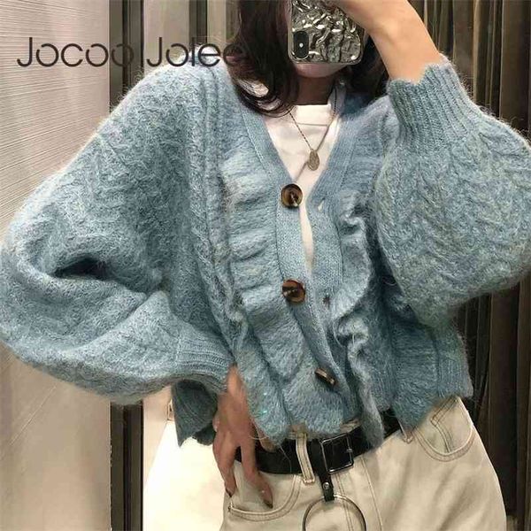 women elegant v neck single-breasted button cardigan spring autumn lantern sleeve ruffles sweater chic knitting 210416, White;black
women elegant v neck single-breasted button cardigan spring autumn lantern sleeve ruffles sweater chic knitting 210416, White;black