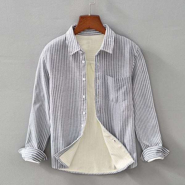 men's casual shirts winter fashion fleece lined warm thick classical striped male long sleeve lapel brushed retro men clothing, White;black
men's casual shirts winter fashion fleece lined warm thick classical striped male long sleeve lapel brushed retro men clothing, White;black