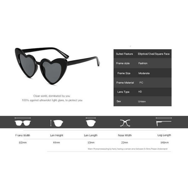 luxury designer sunglasses rbrare love heart women big frame personality sunglass fashion cute retro cat eye vintage sunglasses pink female, White;black
luxury designer sunglasses rbrare love heart women big frame personality sunglass fashion cute retro cat eye vintage sunglasses pink female, White;black