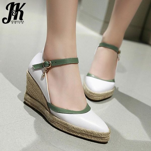 dress shoes jk straw weave platform sandals women wedges ankle strap woman pu high heels female summer plus size 32-44, Black
dress shoes jk straw weave platform sandals women wedges ankle strap woman pu high heels female summer plus size 32-44, Black