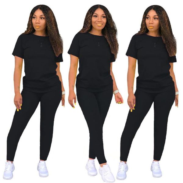 vetement femme 2021 summer fashion pure color sports short sleeve fitness trousers suit leisure two-piece gym clothing, White;black
vetement femme 2021 summer fashion pure color sports short sleeve fitness trousers suit leisure two-piece gym clothing, White;black