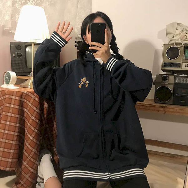 women's jackets kawaii autumn winter coat, cardigan embroidered bear, hoodie, korean loose zipper jacket, couple coat, Black;brown
women's jackets kawaii autumn winter coat, cardigan embroidered bear, hoodie, korean loose zipper jacket, couple coat, Black;brown