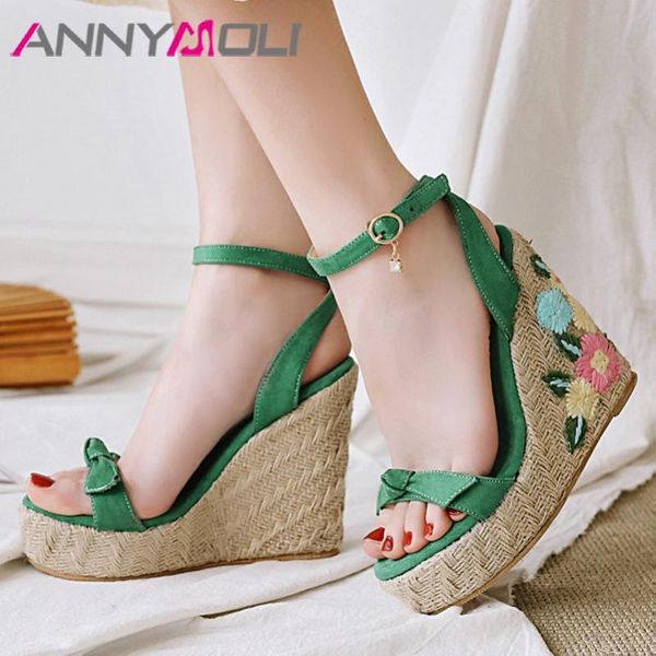 dress shoes annymoli ankle strap sandals espadrille platform extreme high heels woman bow wedges heel flower ladies size 33-46, Black
dress shoes annymoli ankle strap sandals espadrille platform extreme high heels woman bow wedges heel flower ladies size 33-46, Black