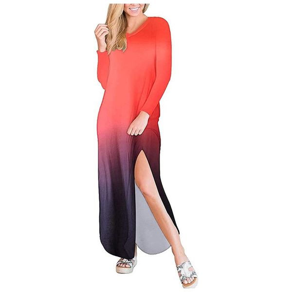 casual dresses gradient color slit pocket dress long sleeve o neck loose maxi oversized pullover robe 40#, Black;gray
casual dresses gradient color slit pocket dress long sleeve o neck loose maxi oversized pullover robe 40#, Black;gray